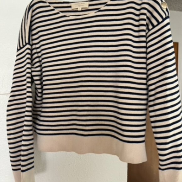 Sezane Daisy Jumper - Natural / Navy - Organic Cotton - Picture 5 of 5